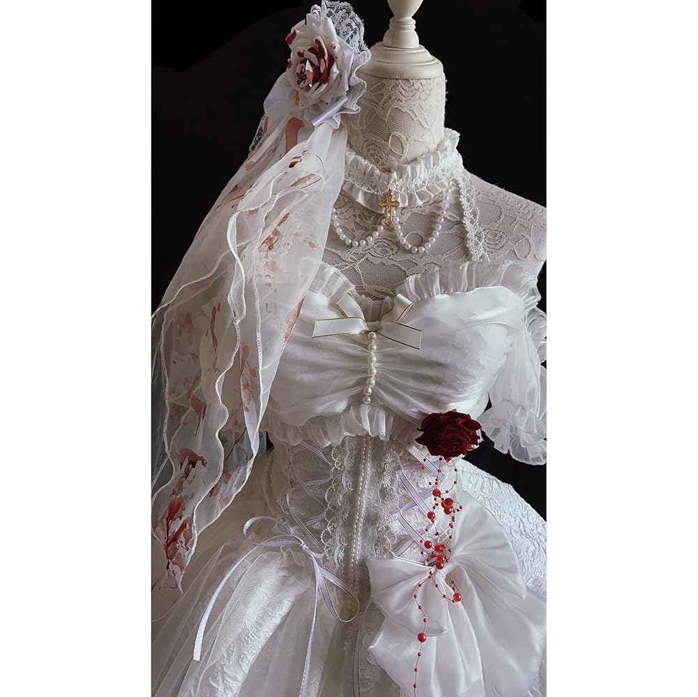 cosplay ゴシックロリータ 花嫁 夜明悪夢 白ワンピース cosplay ゴシックロリータ 花嫁 夜明悪夢 白ワンピース